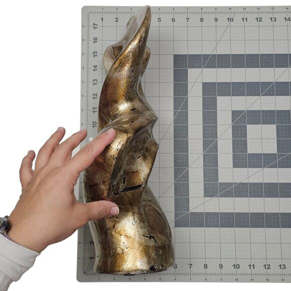 Large Ceramic Modern Abstract Infinity Sculpture Brown Bronze Gold - Picture 10 of 10